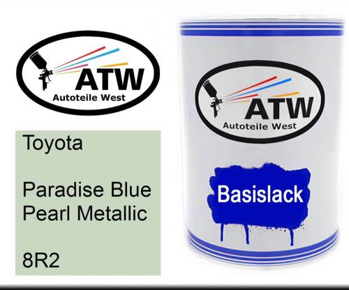 Toyota, Paradise Blue Pearl Metallic, 8R2: 500ml Lackdose, von ATW Autoteile West.